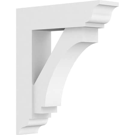 Ekena Millwork Standard Imperial Architectural Grade PVC Bracket With Traditional Ends, 3"W x 12"D x 14"H BKTP03X12X14IMP01